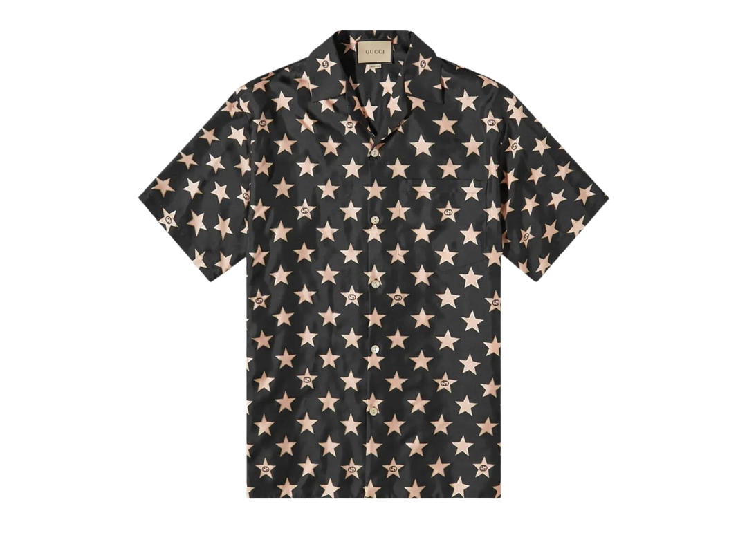 Gucci Gucci Star All Over Vacation Shirt Black