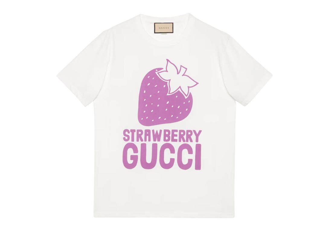 Gucci Gucci Strawberry Gucci Cotton T-Shirt White