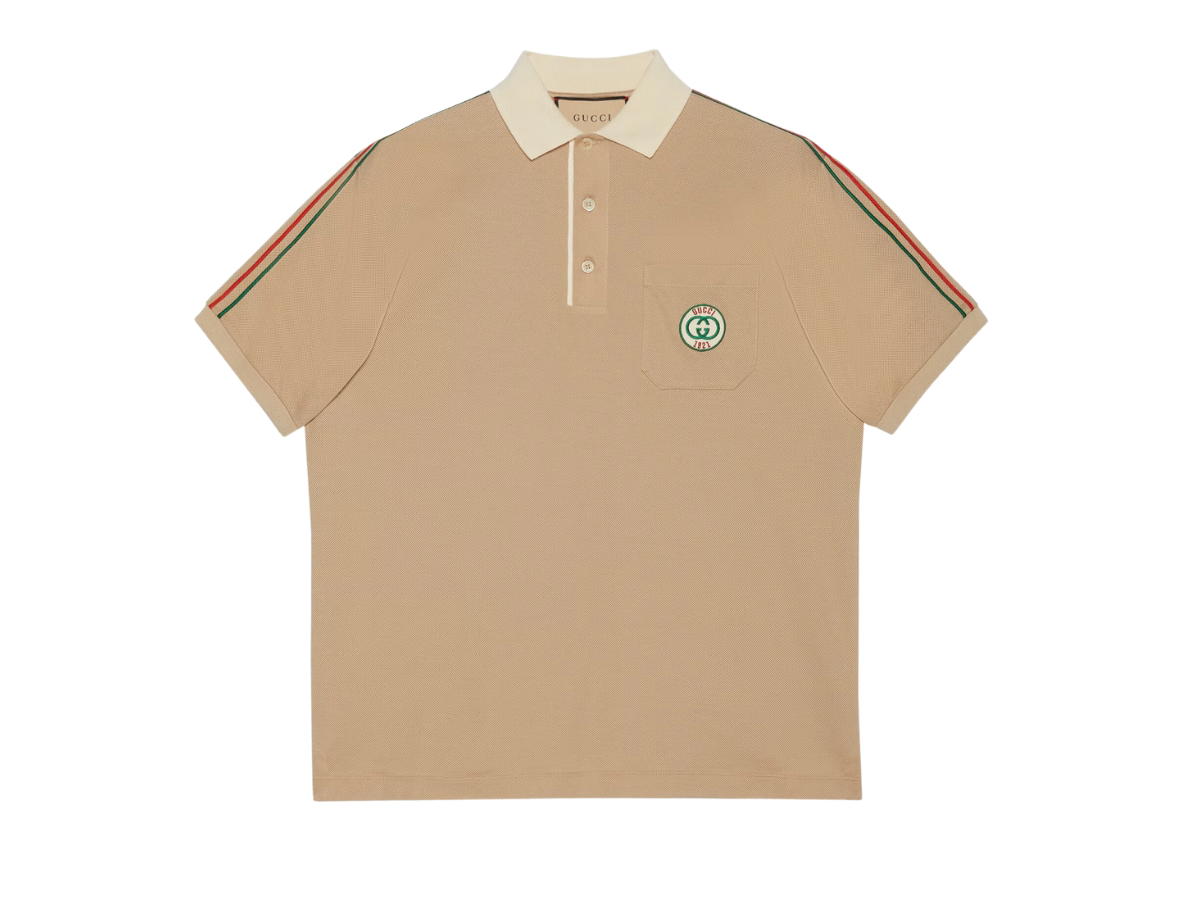 Gucci Gucci Stretch Cotton Piquet Polo Shirt Beige