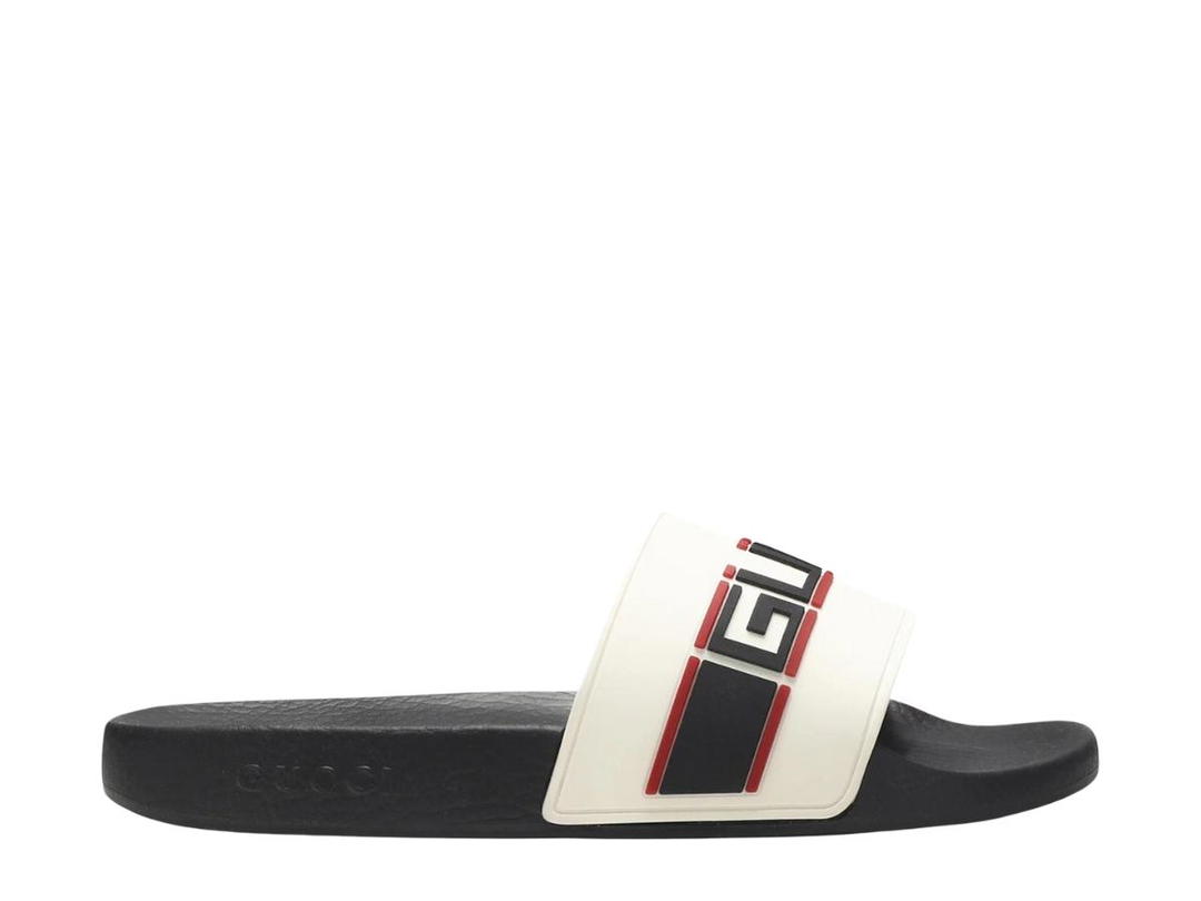 Gucci Gucci Stripe Rubber Slide Ecru
