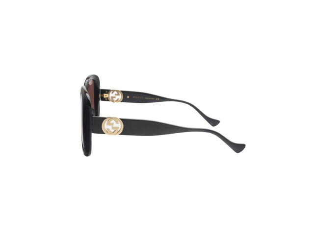 Gucci Gucci Sunglasses In Black Frame With Brown Lenses - view 3