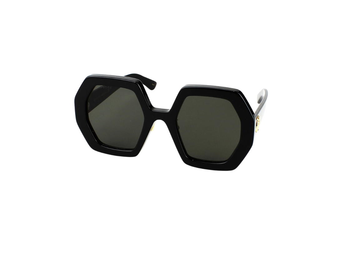 Gucci Gucci Sunglasses In Plastic With Dark Grey Lens Shiny Black