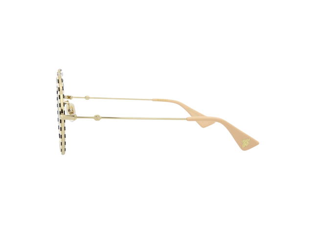Gucci Gucci Sunglasses With Black And White Striped Round Frame - view 2