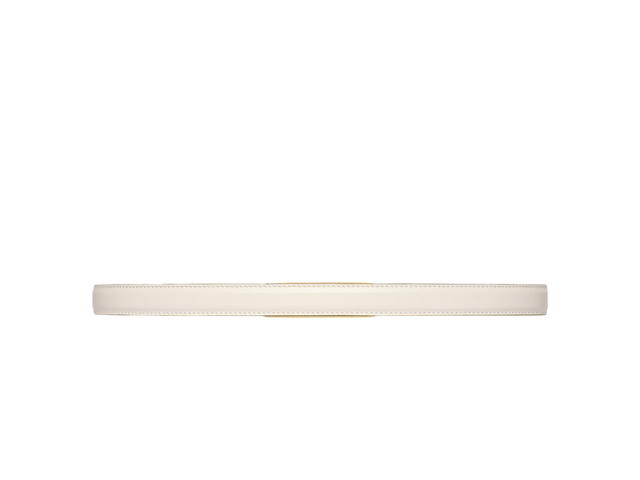 Gucci Gucci Thin Belt With Crystal Gucci Buckle 20MM In Crystal Gucci Buckle White Leather With Gold-Toned Hardware - view 2