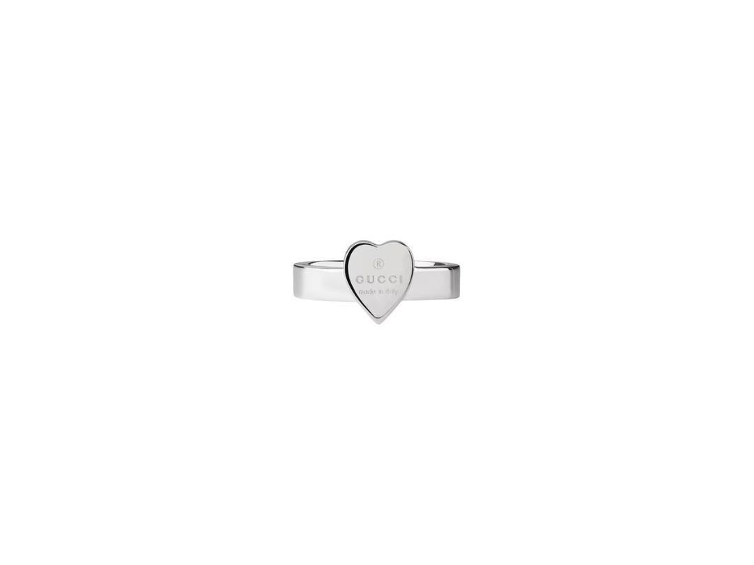 Gucci Gucci Trademark Ring With Heart Pendant Sterling Silver