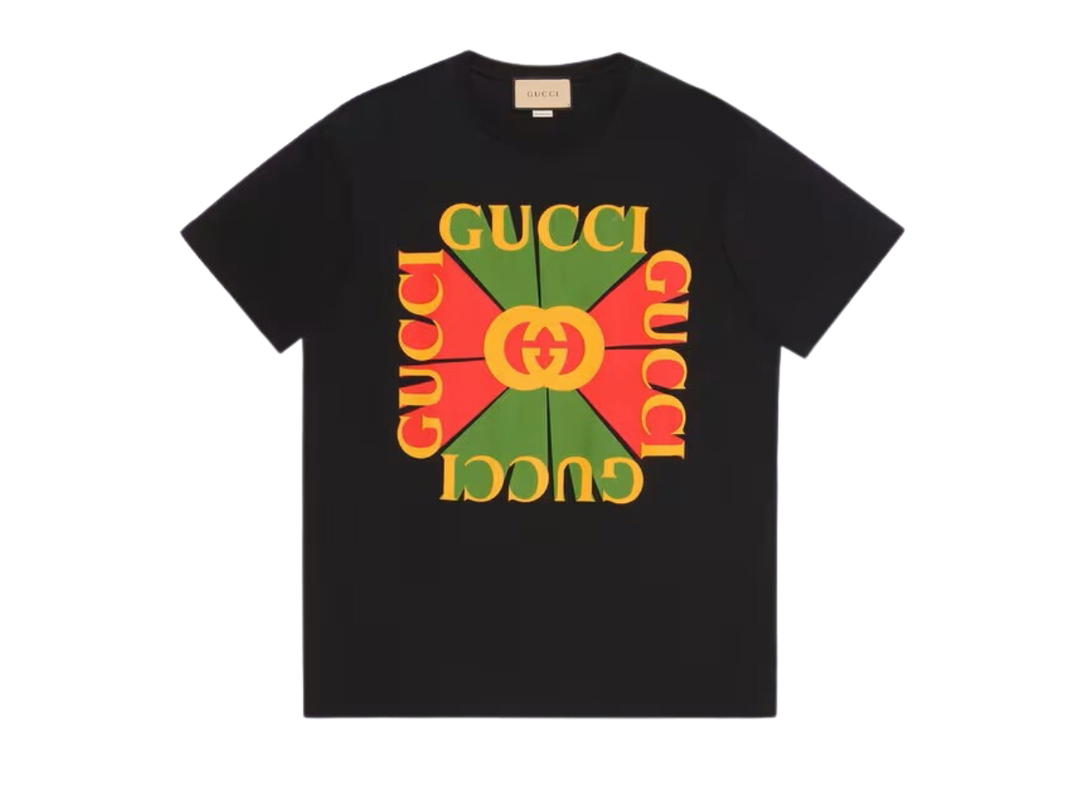 Gucci Gucci Vintage Logo Print T-Shirt Black