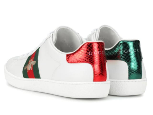 Gucci Gucci White Embroidered Bee Ace Sneakers - view 3