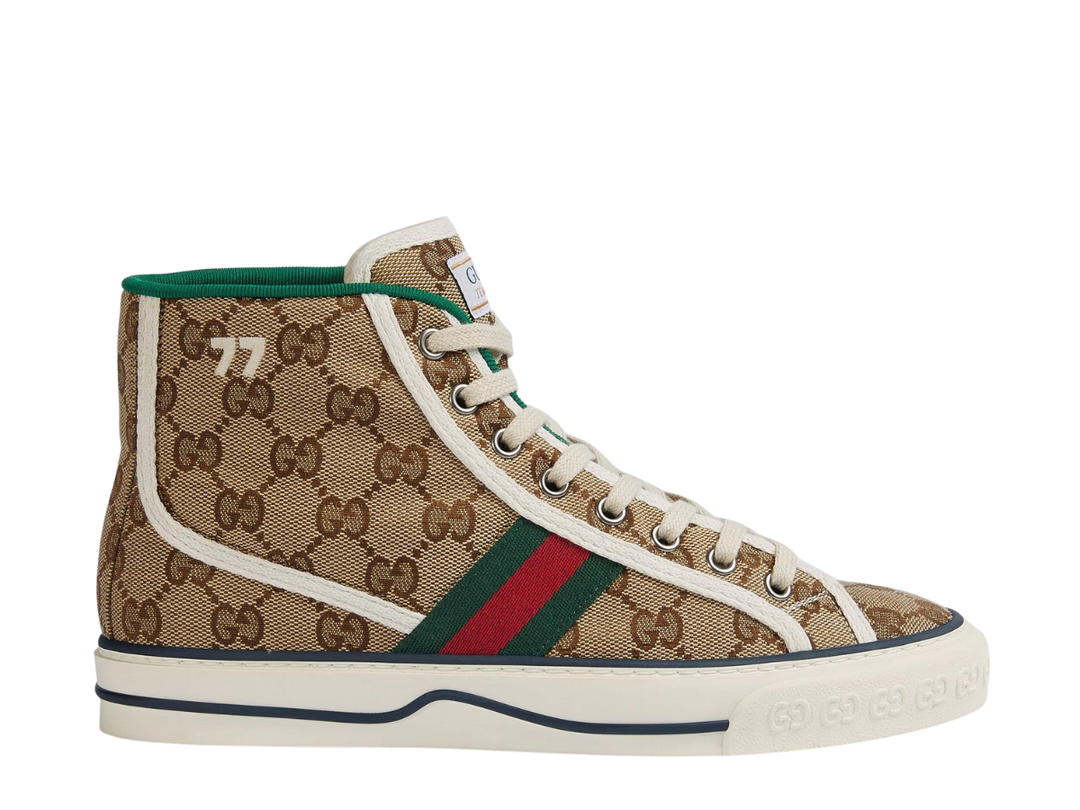 Gucci Gucci Women's Gucci Tennis 1977 High Top Sneaker In Beige-Ebony Original GG Canvas (W)