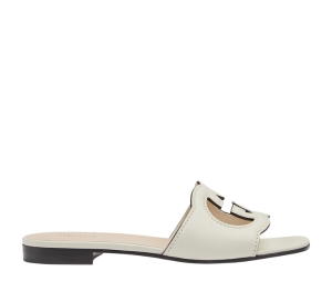 Buy Gucci Women's Interlocking G Cut-Out Slide Sandal In White Leather With Interlocking G Cut-Out (W) at Sasom – Authentic and Ready to Ship