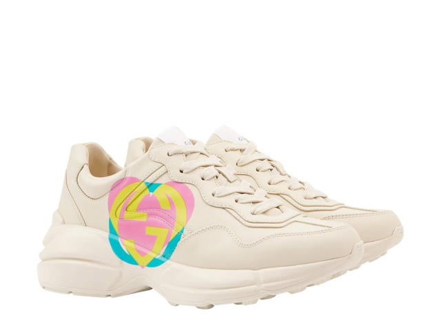 Gucci Gucci Women's Rhyton Heart In Ivory Leather With Interlocking G Heart Print (W) - view 2