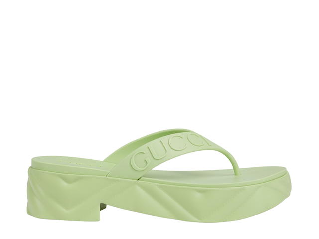 Gucci Gucci Women's Thong Platform Sandal In Light Green Rubber Sole (W) - view 1