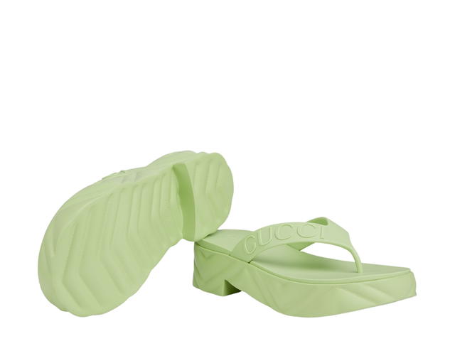Gucci Gucci Women's Thong Platform Sandal In Light Green Rubber Sole (W) - view 3