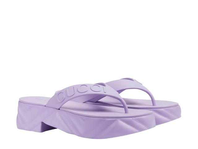 Gucci Gucci Women's Thong Platform Sandal In Lilac Rubber (W) - view 2
