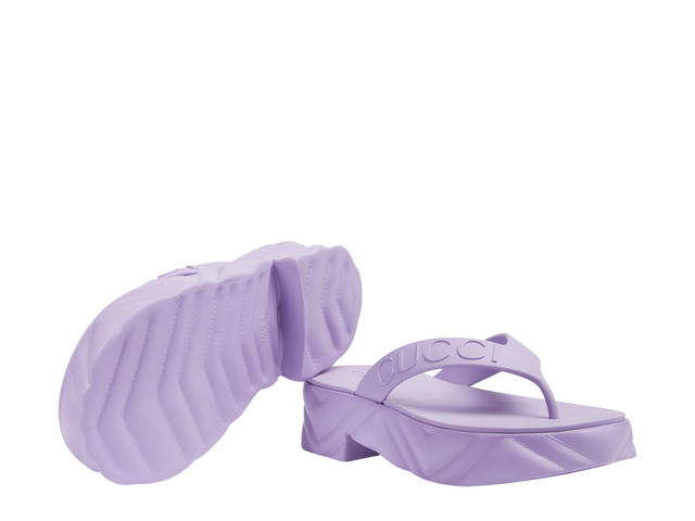 Gucci Gucci Women's Thong Platform Sandal In Lilac Rubber (W) - view 3