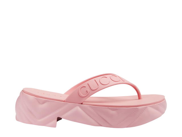 Gucci Gucci Women's Thong Platform Sandal In Pink Rubber (W) - view 1