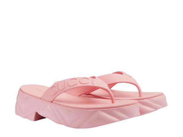 Gucci Gucci Women's Thong Platform Sandal In Pink Rubber (W) - view 2