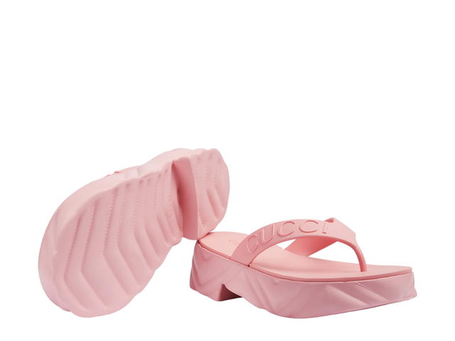 Gucci Gucci Women's Thong Platform Sandal In Pink Rubber (W) - view 3