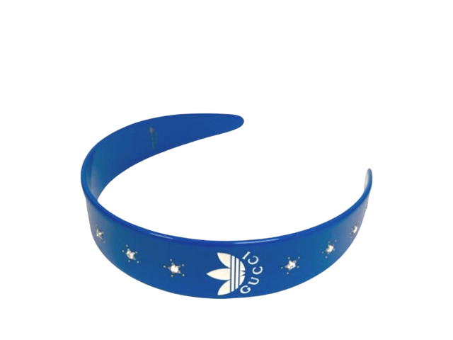 Gucci Gucci x adidas headband hair logo stone studs blue - view 1