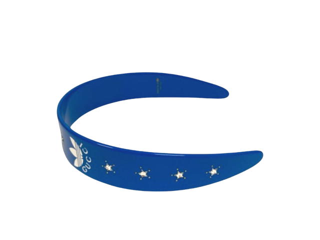 Gucci Gucci x adidas headband hair logo stone studs blue - view 2