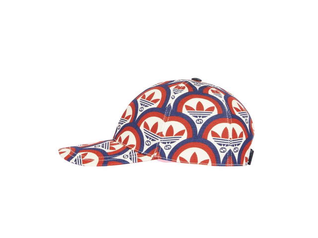 Gucci Gucci X adidas Trefoil Print Baseball Hat In Blue And Red GG Supreme Canvas - view 2