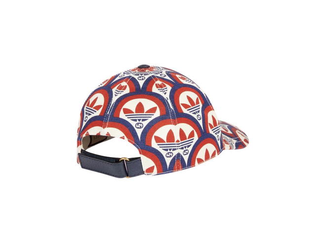 Gucci Gucci X adidas Trefoil Print Baseball Hat In Blue And Red GG Supreme Canvas - view 3
