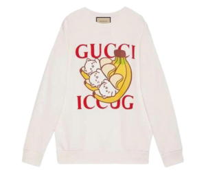 Buy Gucci x Bananya Crossover Kitten Round Neck Cartoon Long Sleeves White at Sasom – Authentic and Ready to Ship