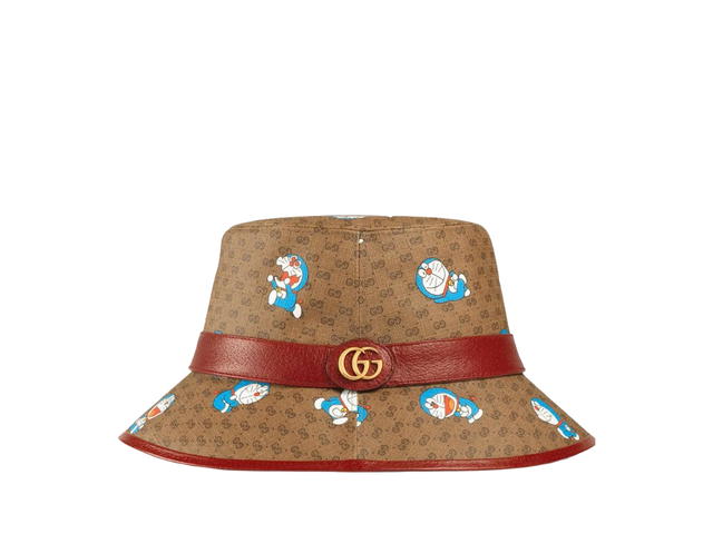 Gucci Gucci GG Canvas Bucket Hat In Ebony-Beige-Red GG Supeme Canvas-Doraemon Printed - view 1