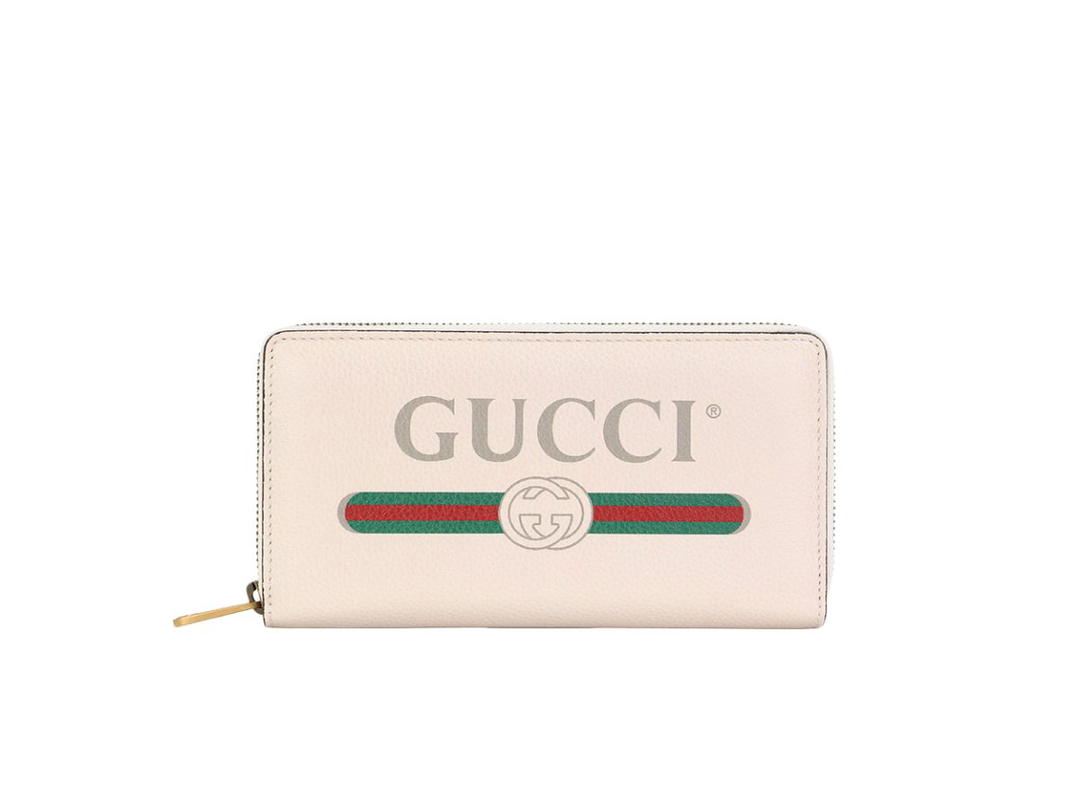 Gucci Gucci Zip Around Wallet Logo Print