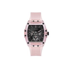 Buy Guess Pink Transparent Multi-Function Watch In Polycarbonate With Black Dial at Sasom – Authentic and Ready to Ship
