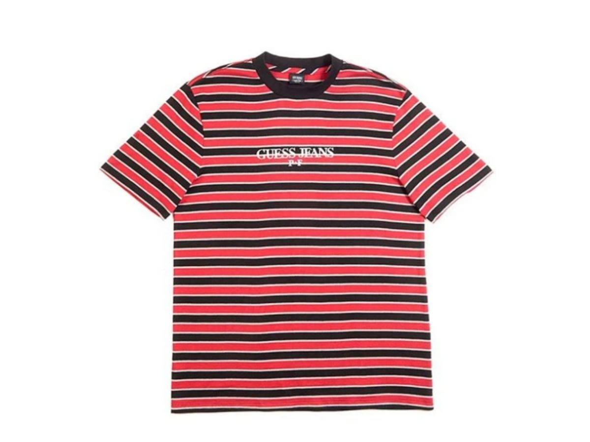Buy Guess x Places + Faces Reflective Striped Tee Red at Sasom – Authentic and Ready to Ship