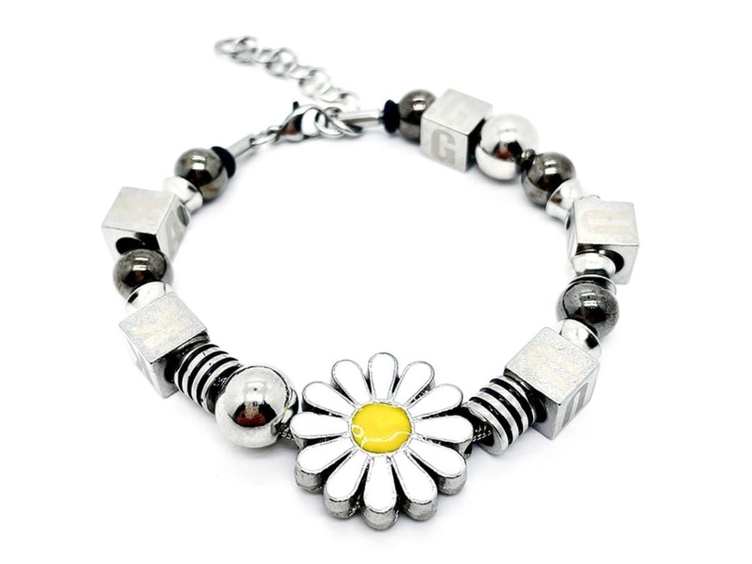GUUKA GUUKA G-Dragon Daisy letter Small Round Bead Titanium Steel Bracelet