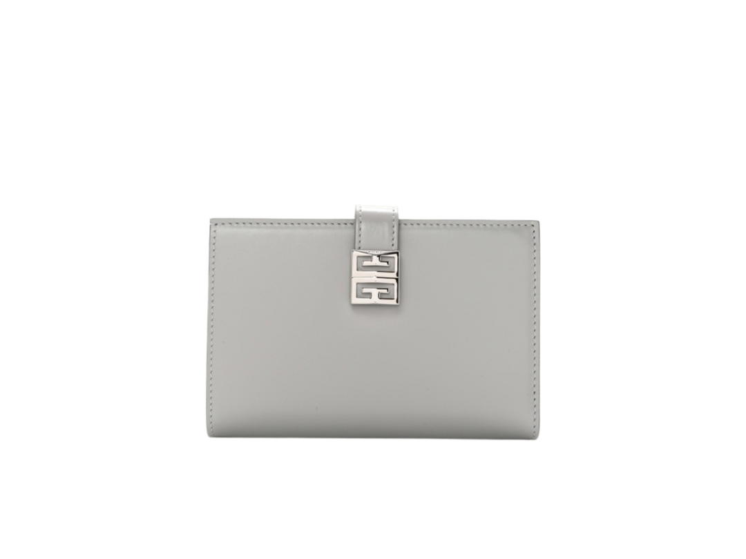 Givenchy Givenchy 4G Wallet In Cloud Grey Smooth Box Calfskin With Silver Hardware