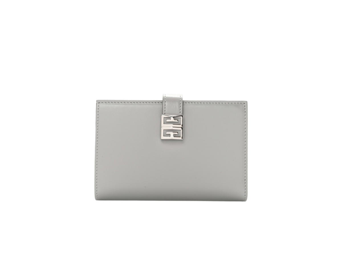 Givenchy Givenchy 4G Wallet In Cloud Grey Smooth Box Calfskin With Silver Hardware