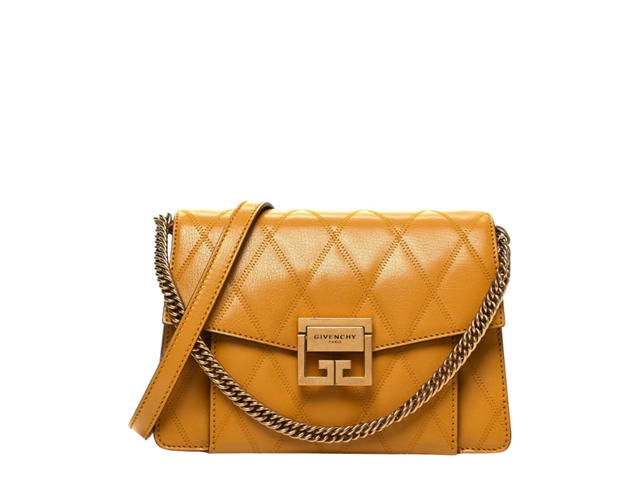 Givenchy Givenchy Goatskin Quilted Small GV3 Shoulder Bag Golden - view 1