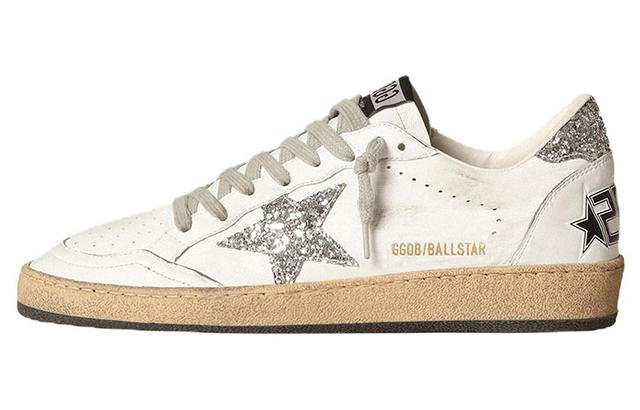 Golden Goose Golden Goose Ball Star Low Top Sneakers - White/Silver - view 1