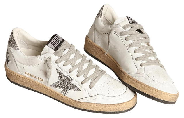 Golden Goose Golden Goose Ball Star Low Top Sneakers - White/Silver - view 3