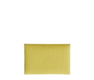 Buy Hermes Calvi Card Holder Mysore Goatskin & Palladium Limoncello at Sasom – Authentic and Ready to Ship