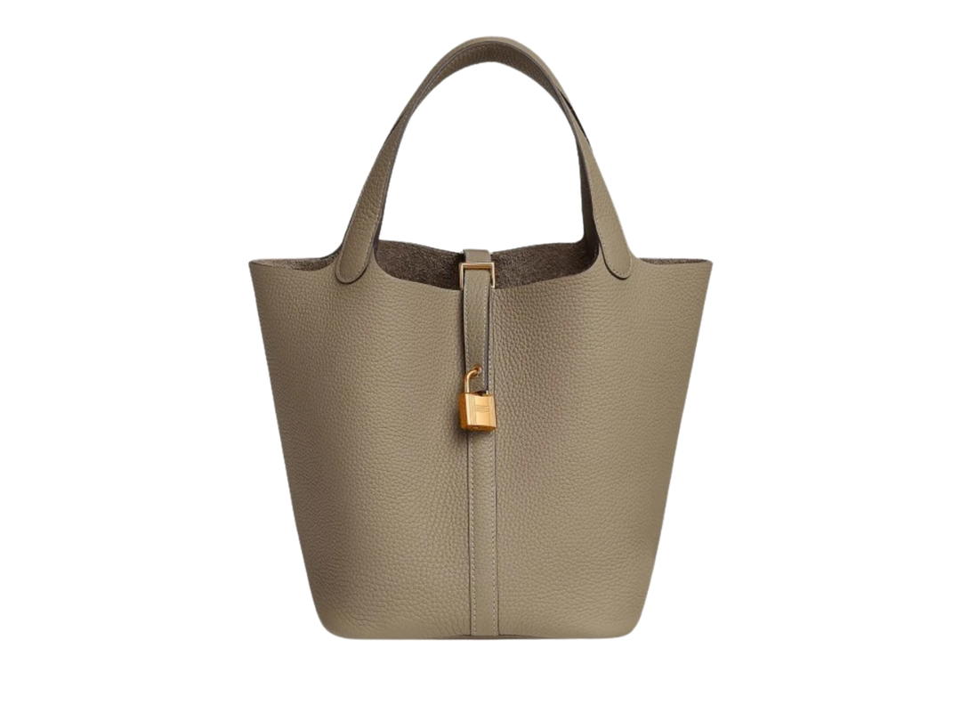 Hermes Hermes Picotin Lock 18 Bag Clemence Gold Beige Marfa
