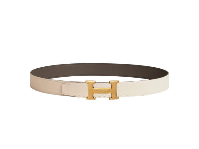 Hermes Hermes H Guillochee Belt Buckle & Reversible Leather Strap 32mm Gris Étain Craie - view 2