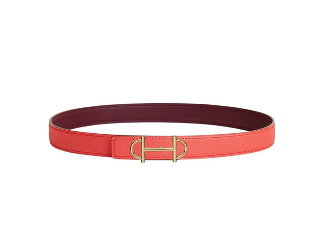 Hermes Hermes Gamma Belt Buckle & Reversible Leather Strap 24 MM Bordeaux Rose Texas - view 2