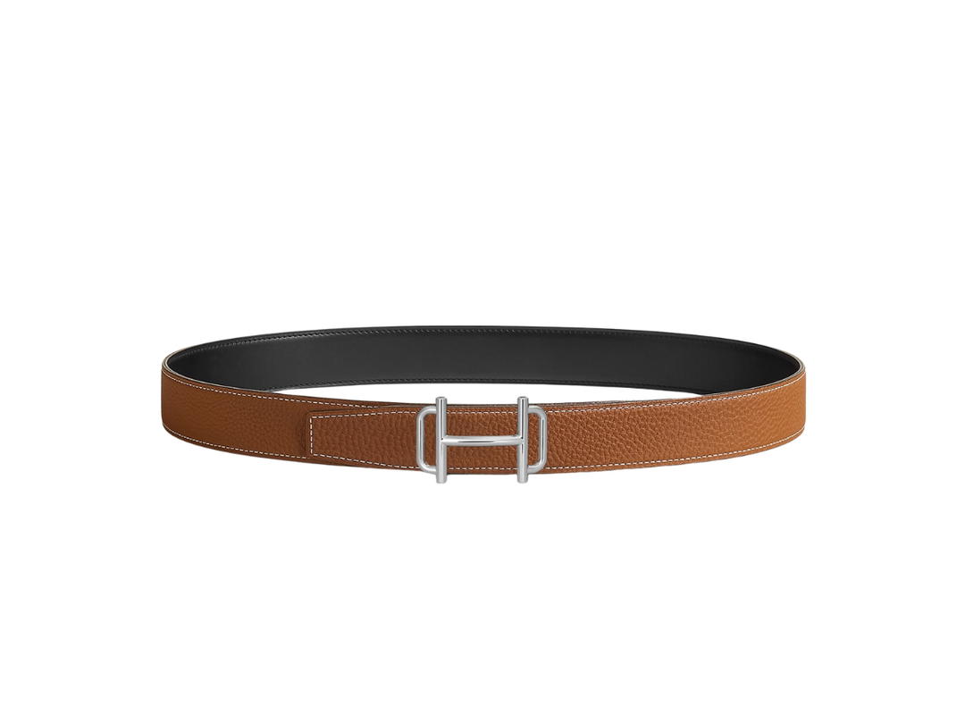 Hermes Hermes Royal Belt Buckle & Reversible Leather Strap Noir Gold