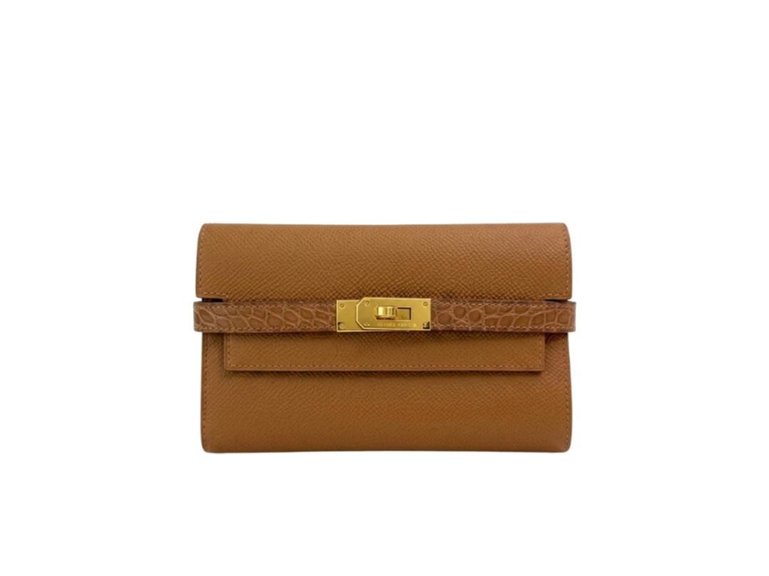 Hermes Hermes Kelly Touch Tri-fold Wallet  Brown