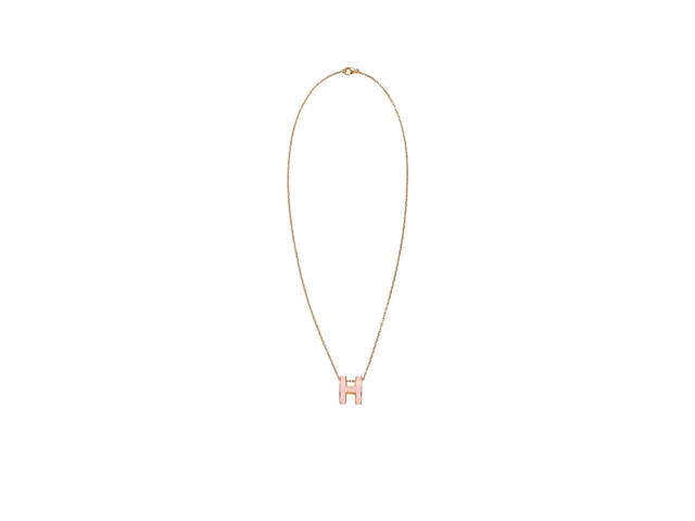 Hermes Hermes Pop H Pendant In Lacquered Metal With Gold-Plated Hardware Rose Dragée - view 2