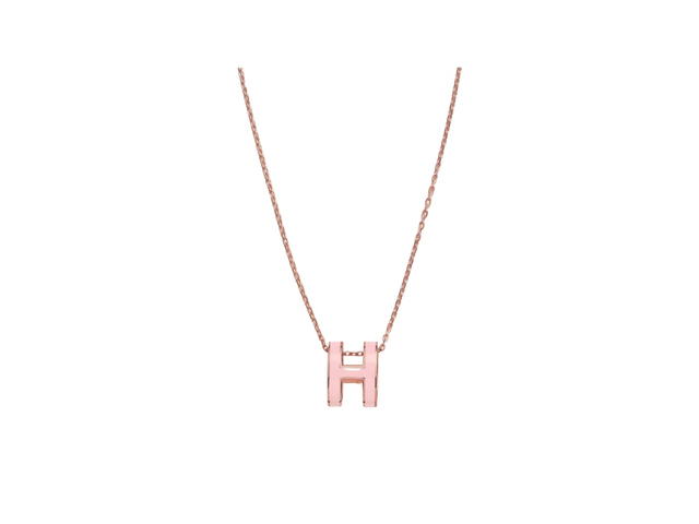 Hermes Hermes Pop H Pendant In Lacquered Metal With Rose Gold-Plated Hardware Rose Dragée - view 1