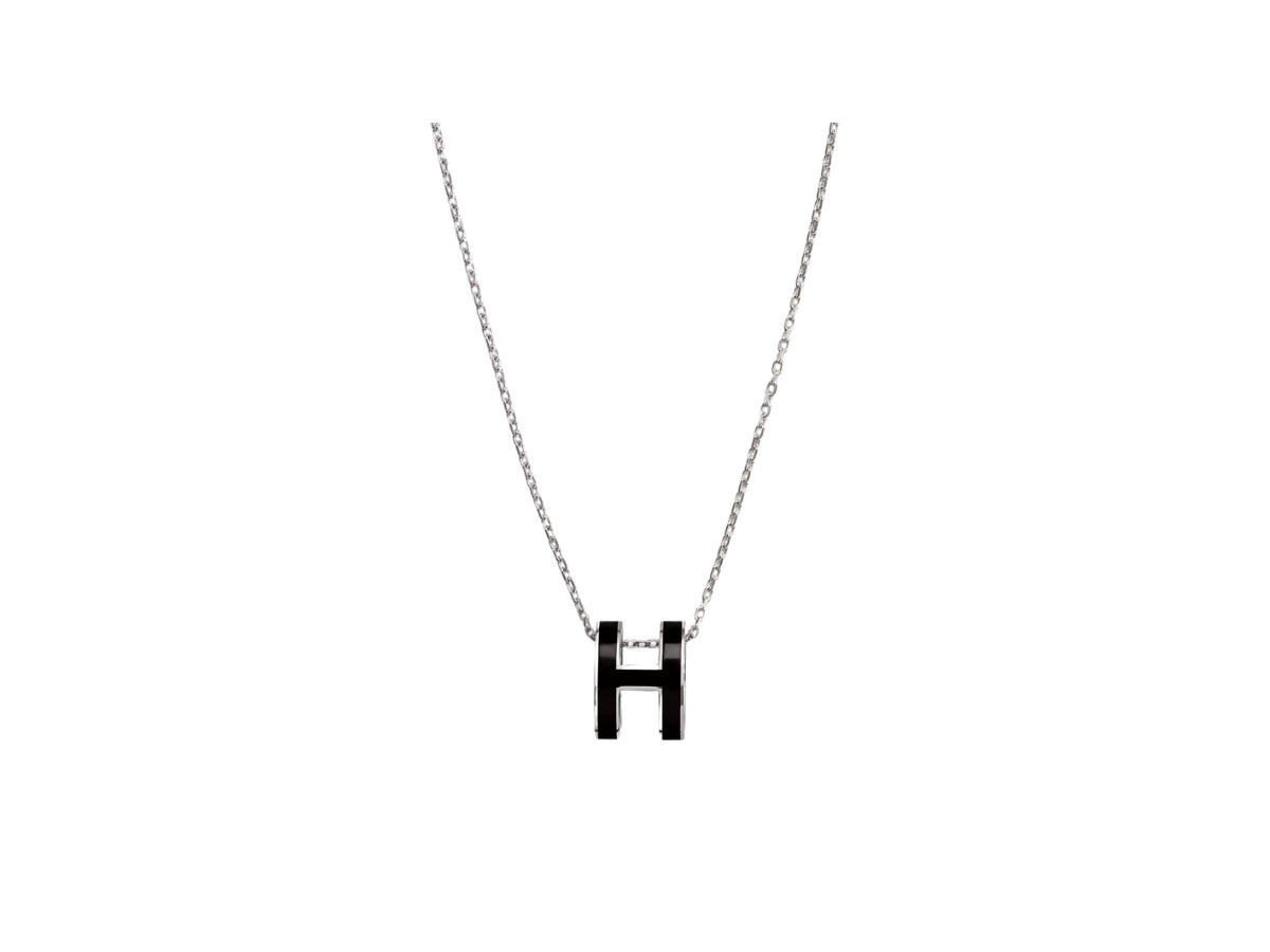 Hermes Hermes Pop H Pendant In Lacquered Metal With Palldaium-Plated Hardware Noir