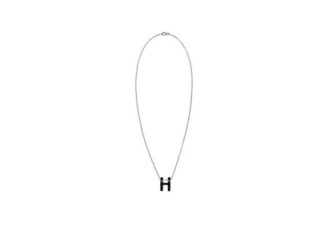 Hermes Hermes Pop H Pendant In Lacquered Metal With Palldaium-Plated Hardware Noir - view 2