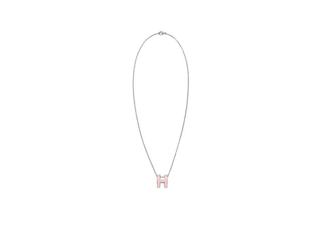 Hermes Hermes Pop H Pendant In Lacquered Metal With Palldaium-Plated Hardware Rose Dragée - view 2