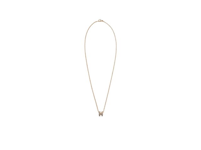 Hermes Hermes Mini Pop H pendant Marron Glace In Lacquered Metal With Yellow Gold Plated Marron Glacé - view 2