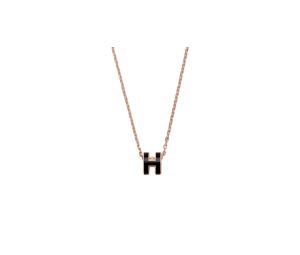 Buy Hermes Mini Pop H Pendant In Lacquered Metal With Rose Gold-Plated Hardware Noir at Sasom – Authentic and Ready to Ship