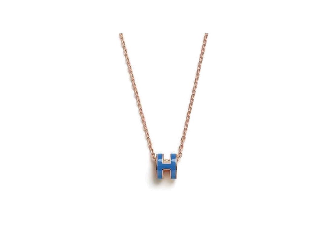 Hermes Hermes Mini Pop H Pendant In Pendant In Lacquered Metal With Gold Tone Hardware